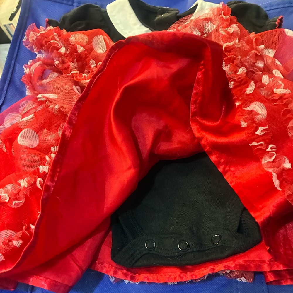 Disney Casual Red and Black Dress with Polka Dots - Picture 3 of 6